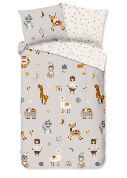 Kinderdekbedovertrek Good Morning Woody - 1 persoons 140Ã—200/220 cm