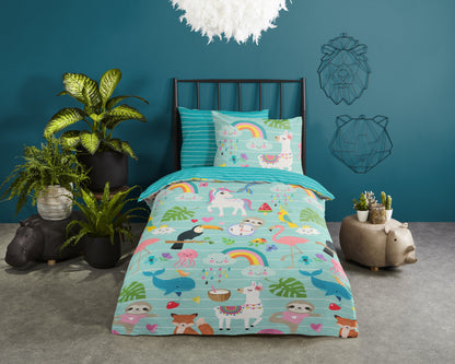 Kinderdekbedovertrek Good Morning Festen - 1 persoons 140Ã—200/220 cm