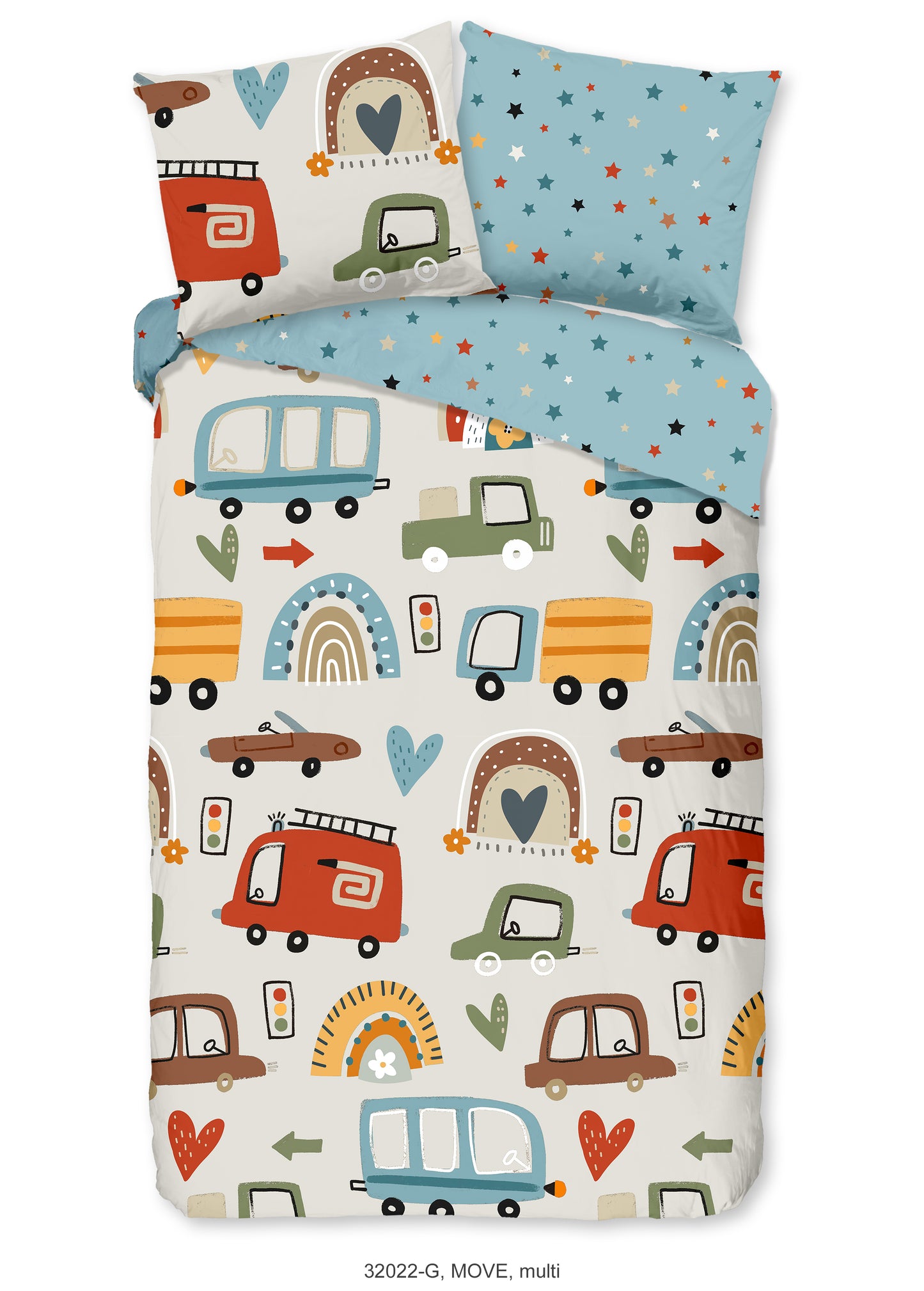 Kinderdekbedovertrek Good Morning Move - 1 persoons 140Ã—200/220 cm