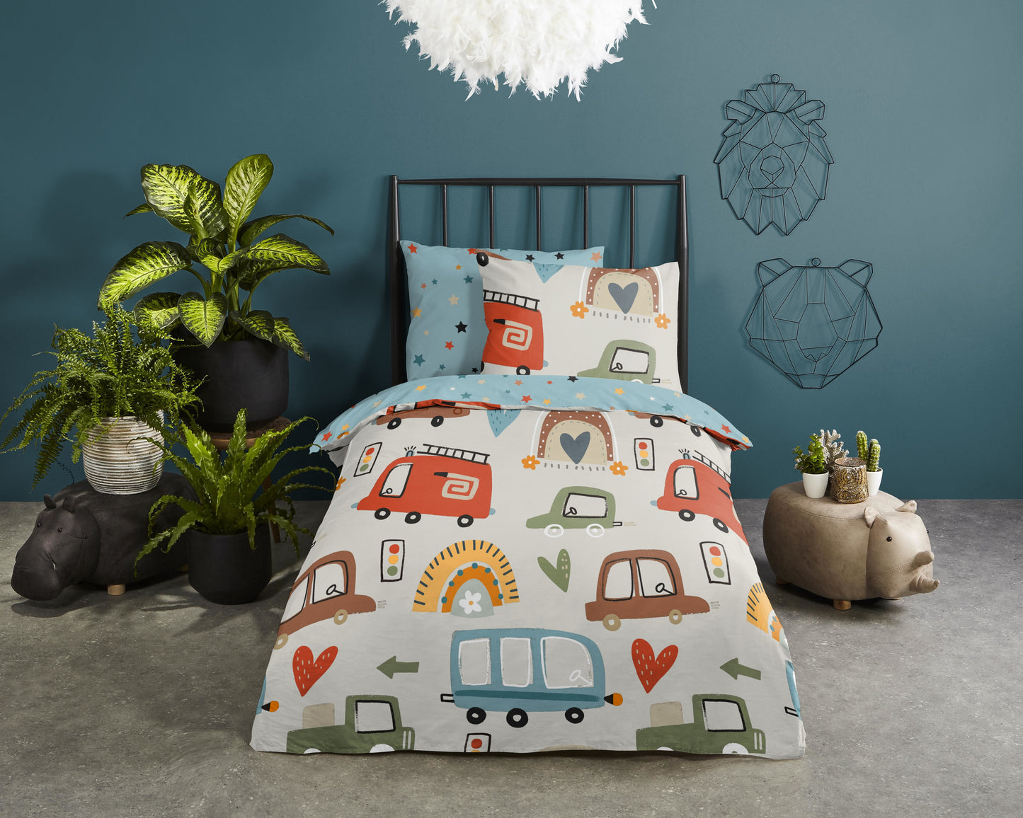 Kinderdekbedovertrek Good Morning Move - 1 persoons 140Ã—200/220 cm