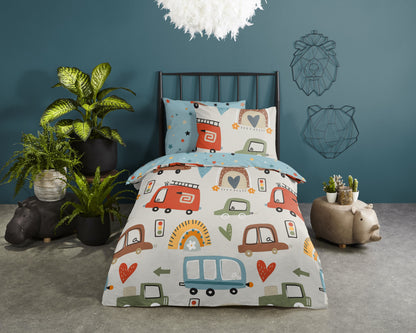 Kinderdekbedovertrek Good Morning Move - 1 persoons 140Ã—200/220 cm