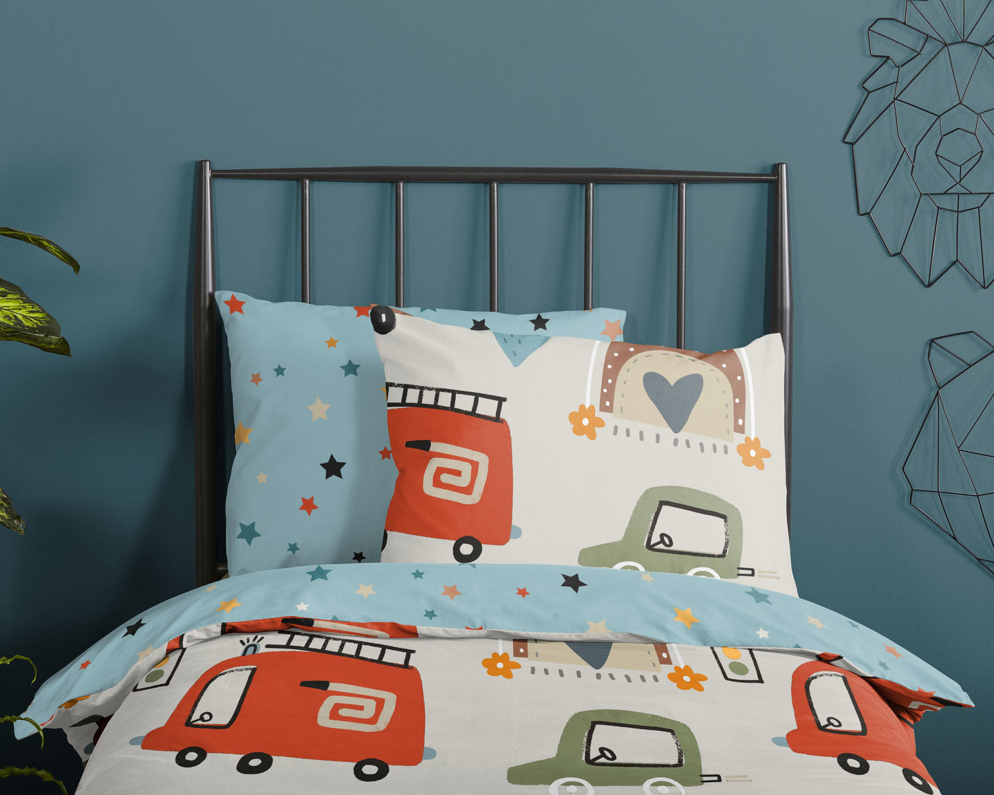 Kinderdekbedovertrek Good Morning Move - 1 persoons 140Ã—200/220 cm