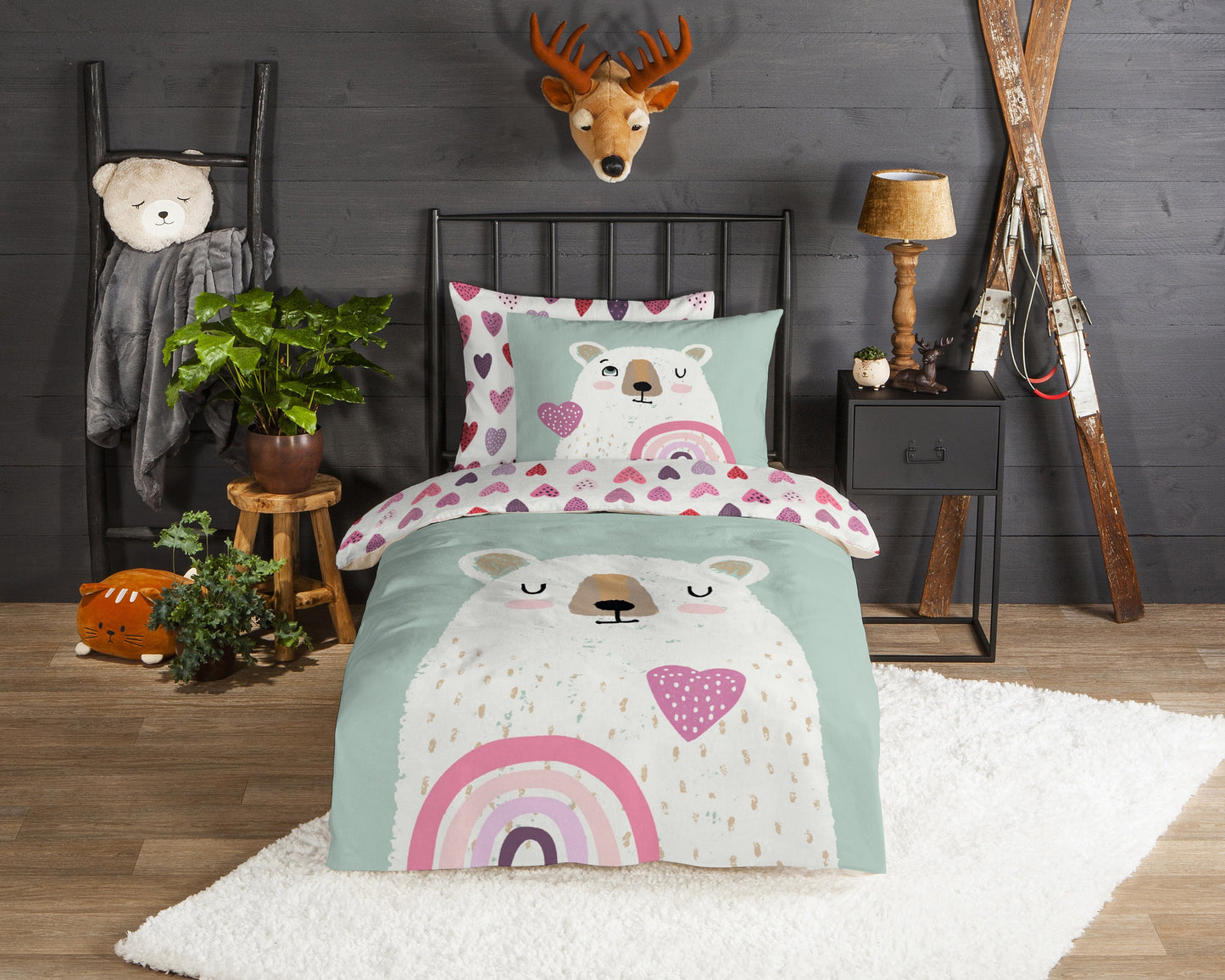Kinderdekbedovertrek Good Morning Flanel Ted - 1 persoons 140Ã—200/220 cm
