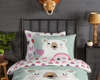 Kinderdekbedovertrek Good Morning Flanel Ted - 1 persoons 140Ã—200/220 cm