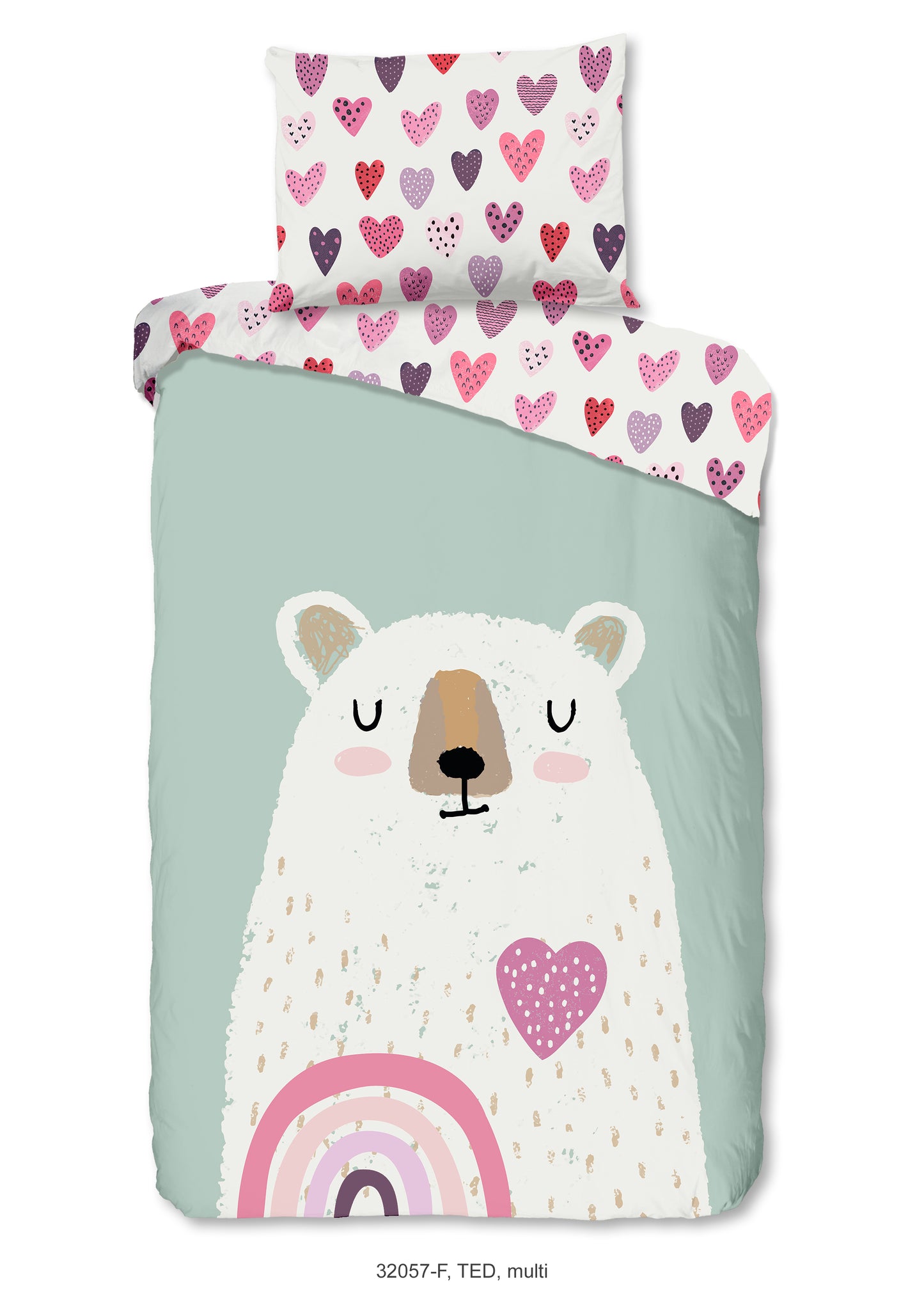 Kinderdekbedovertrek Good Morning Flanel Ted - Oostenrijk 140x200 + 1* 70x90 cm