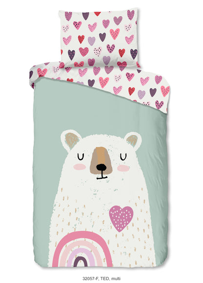Kinderdekbedovertrek Good Morning Flanel Ted - Oostenrijk 140x200 + 1* 70x90 cm