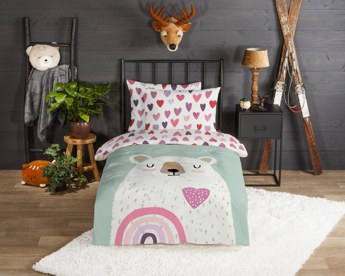 Kinderdekbedovertrek Good Morning Flanel Ted - Oostenrijk 140x200 + 1* 70x90 cm