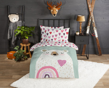 Kinderdekbedovertrek Good Morning Flanel Ted - Oostenrijk 140x200 + 1* 70x90 cm