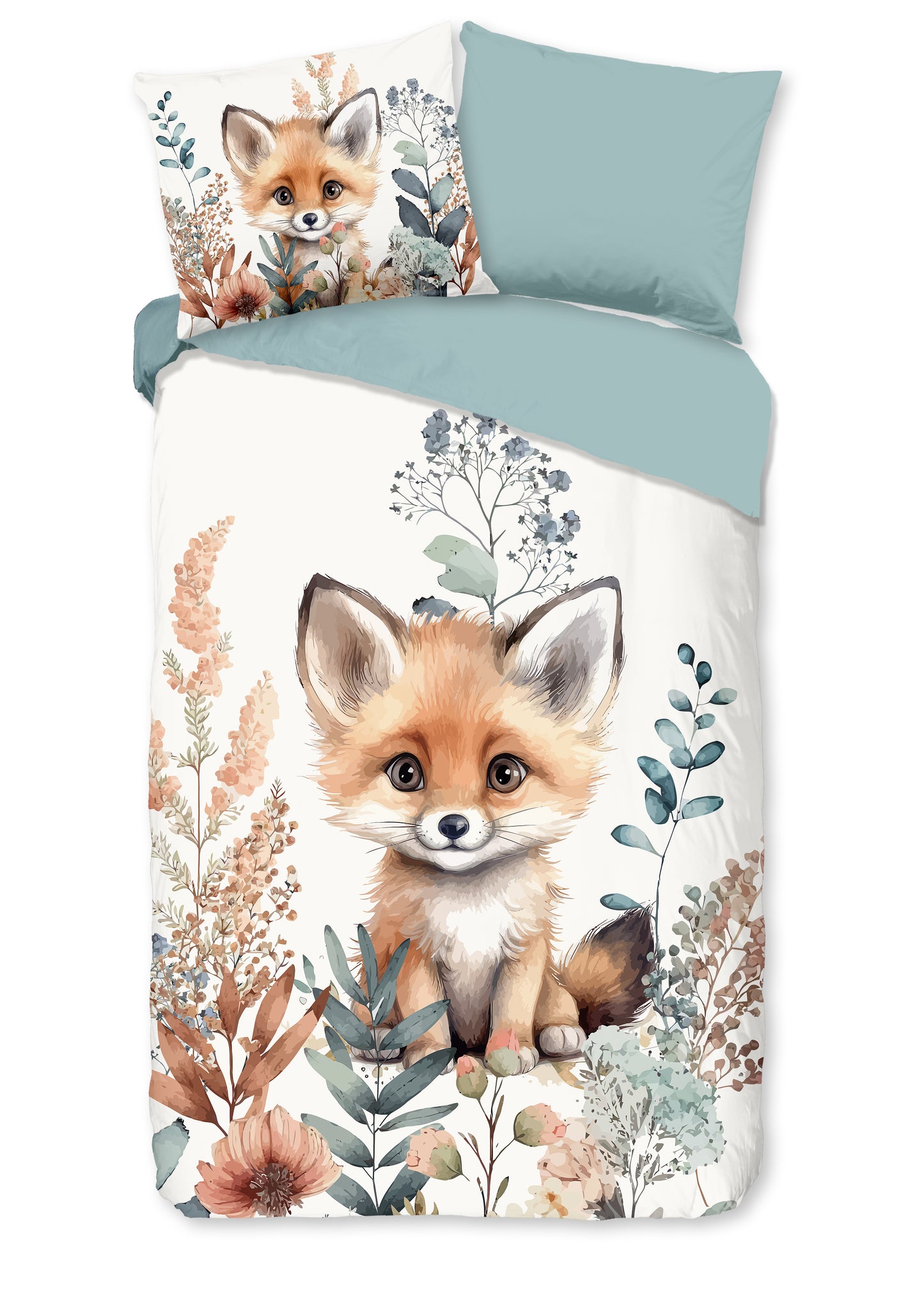 Kinderdekbedovertrek Good Morning Foxx - 1 persoons 140Ã—200/220 cm