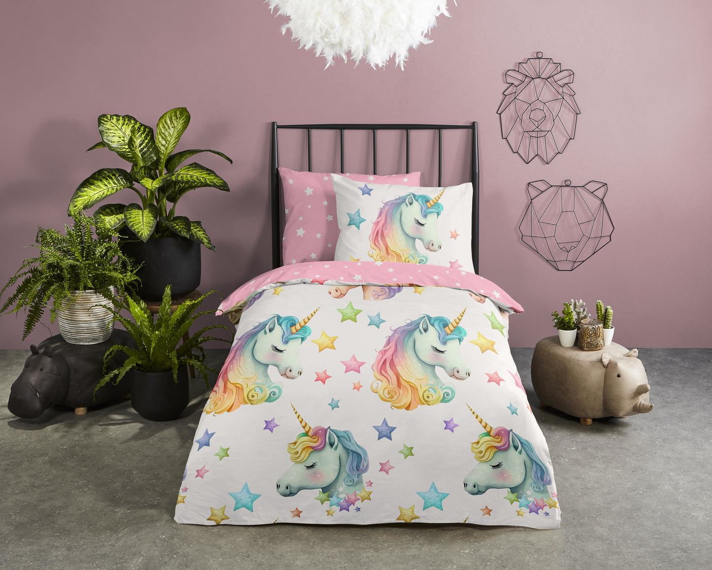 Kinderdekbedovertrek Pure microvezel Fancy - 1 persoons 140Ã—200/220 cm