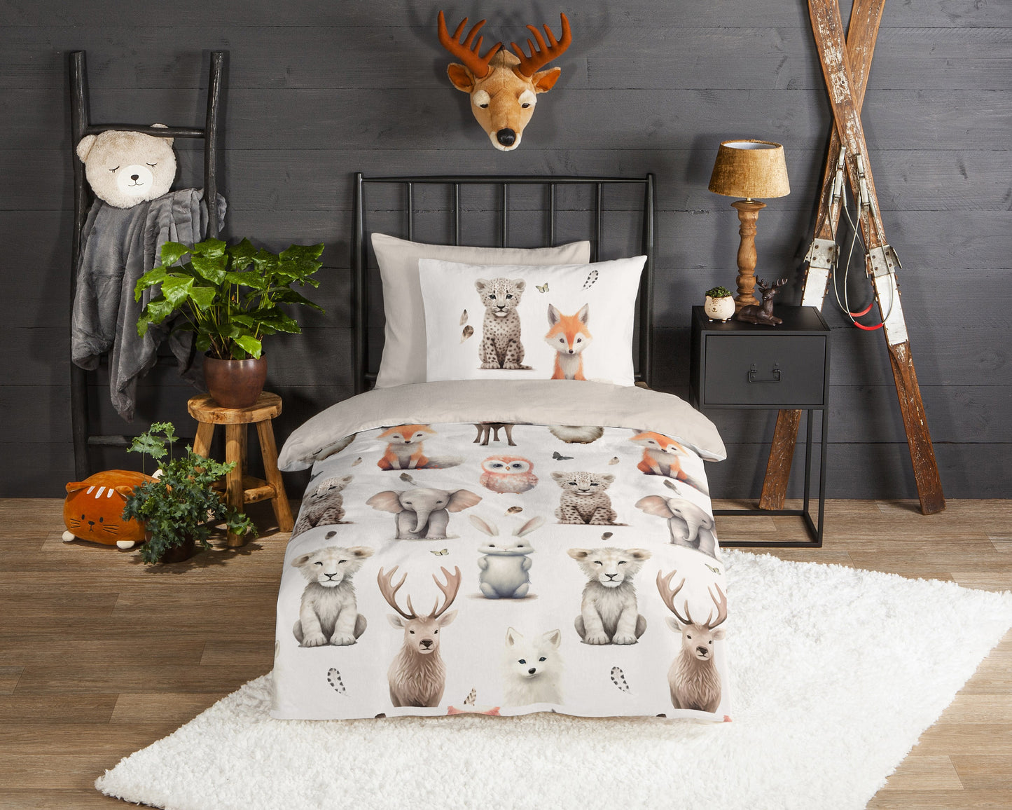 Kinderdekbedovertrek Good Morning Flanel Sven - 1 persoons 140Ã—200/220 cm