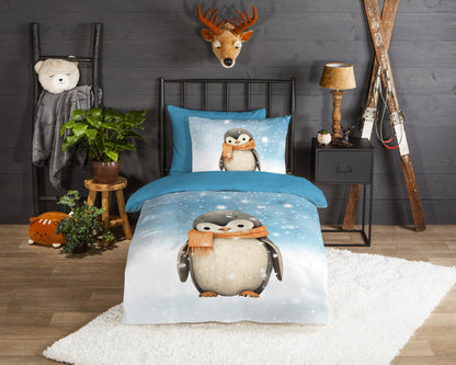 Kinderdekbedovertrek Good Morning Flanel Pingi - 1 persoons 140Ã—200/220 cm