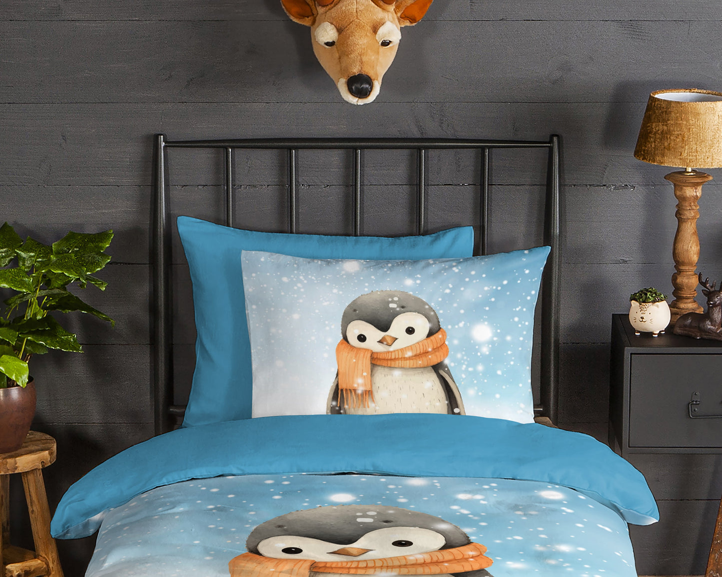 Kinderdekbedovertrek Good Morning Flanel Pingi - 1 persoons 140Ã—200/220 cm