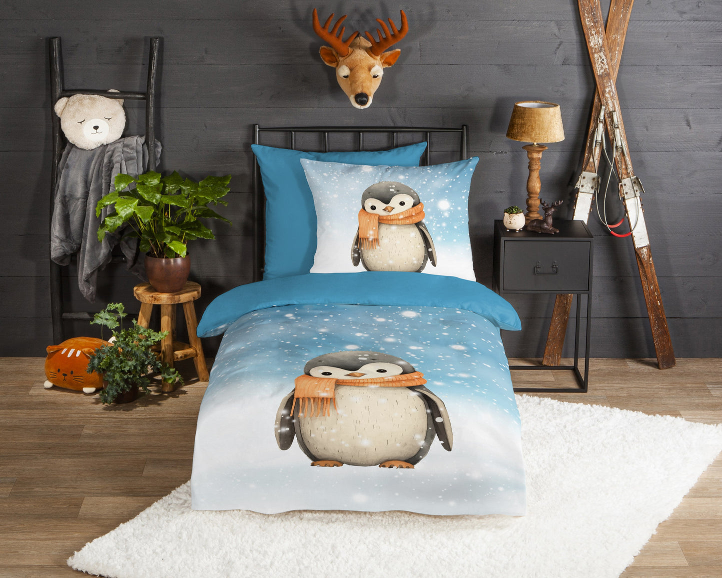 Kinderdekbedovertrek Good Morning Flanel Pingi - Duitsland 135x200 + 1* 80x80 cm