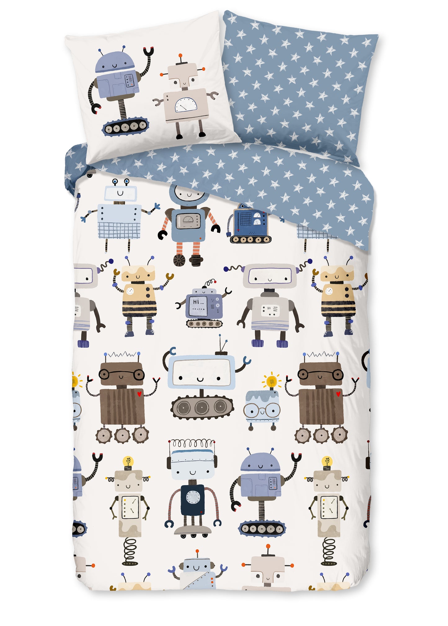 Kinderdekbedovertrek Good Morning Robo - 1 persoons 140Ã—200/220 cm