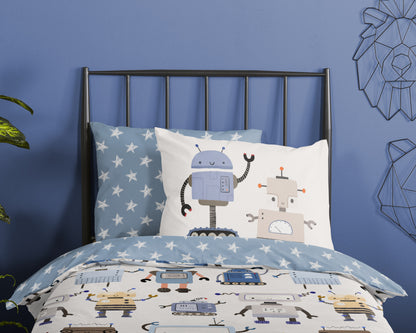 Kinderdekbedovertrek Good Morning Robo - 1 persoons 140Ã—200/220 cm