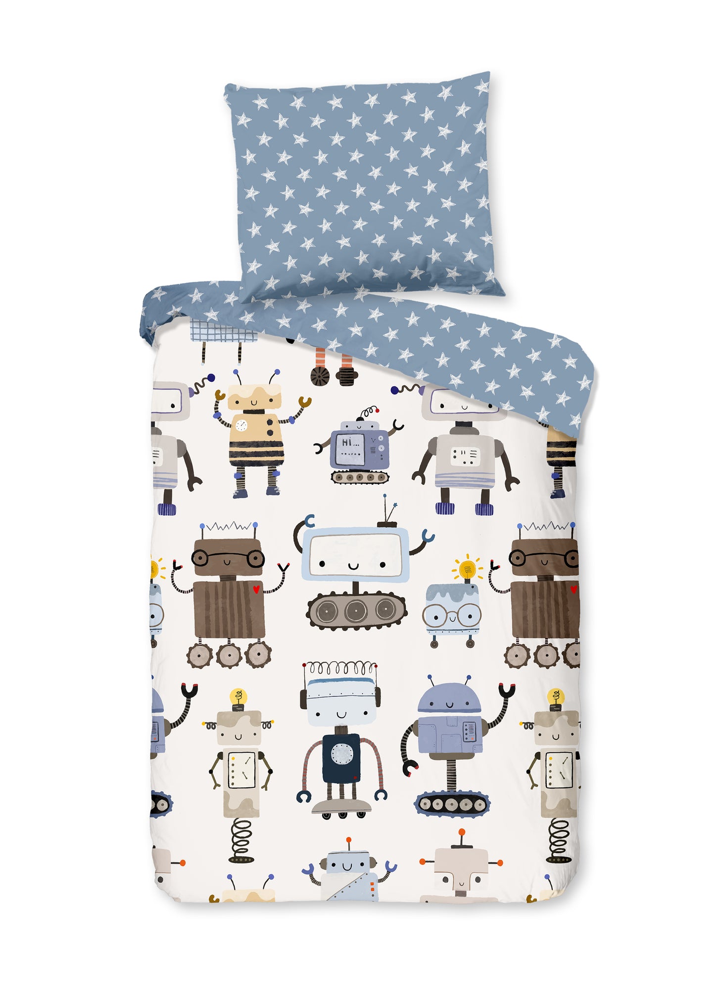 Kinderdekbedovertrek Good Morning Robo - Ledikant/ baby 100x135 cm