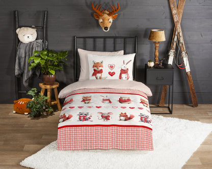 Kinderdekbedovertrek Good Morning Flanel Timmy - 1 persoons 140Ã—200/220 cm