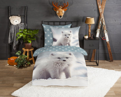 Kinderdekbedovertrek Good Morning Flanel Toss - Duitsland 135x200 + 1* 80x80 cm