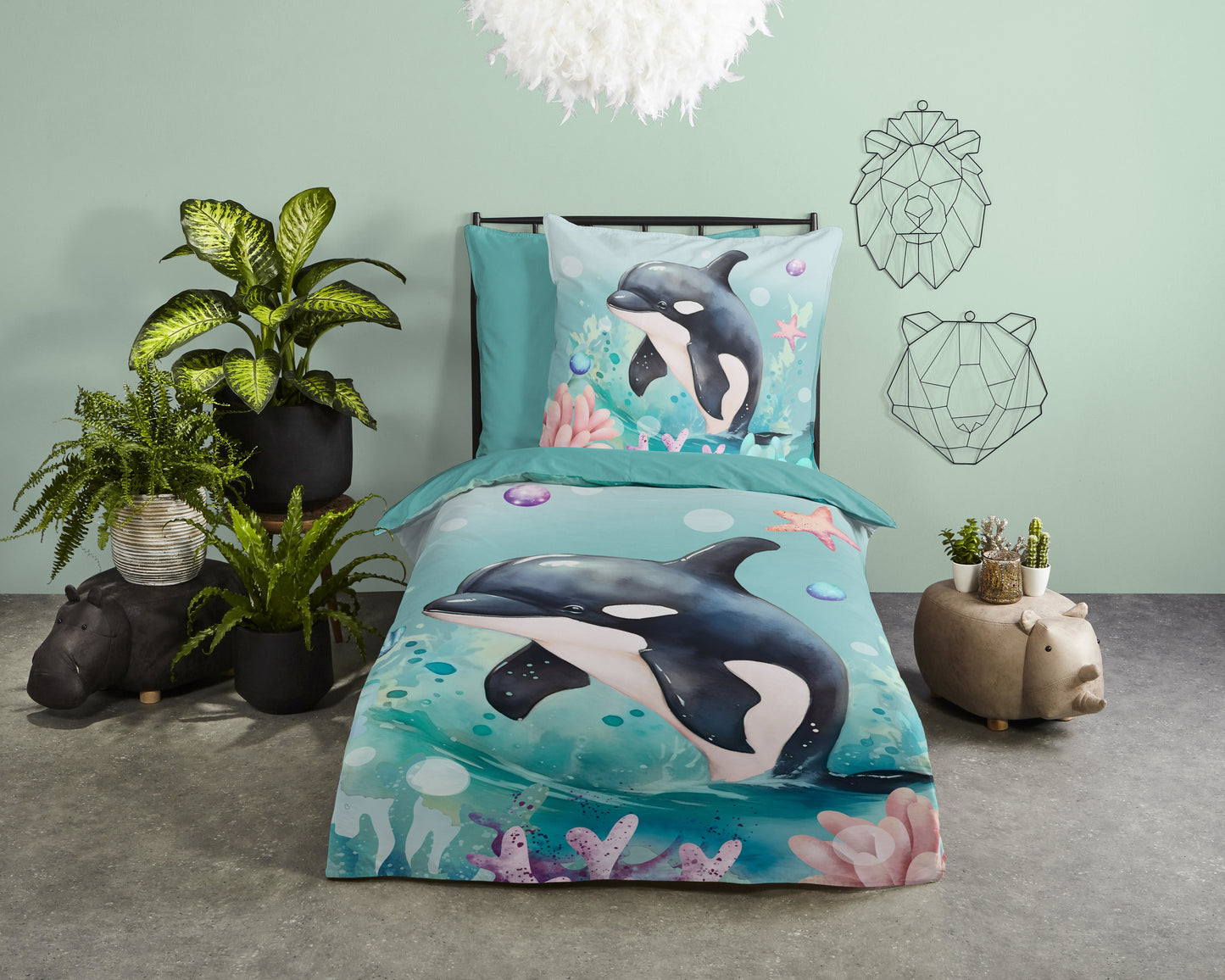 Kinderdekbedovertrek Pure microvezel Splash - Duitsland 135x200 + 1* 80x80 cm