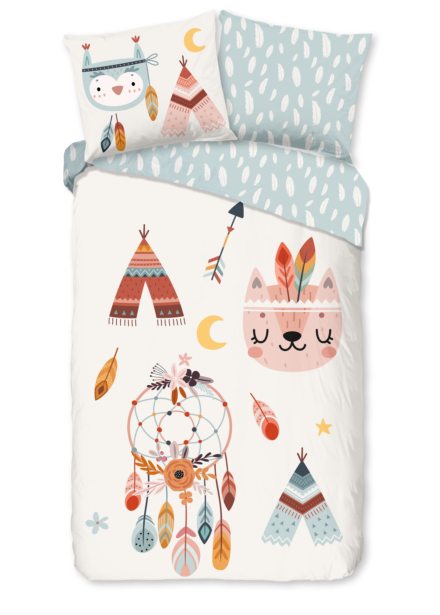 Kinderdekbedovertrek Good Morning Flanel Dreamy - 1 persoons 140Ã—200/220 cm