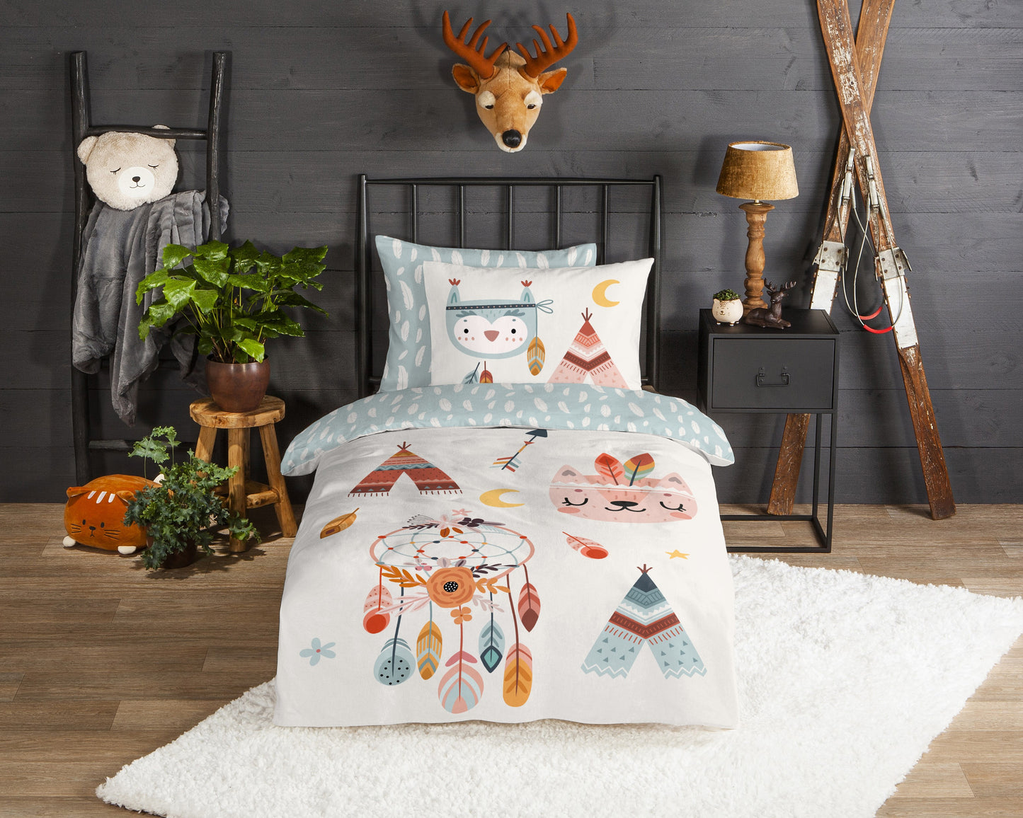Kinderdekbedovertrek Good Morning Flanel Dreamy - 1 persoons 140Ã—200/220 cm