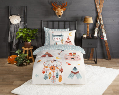 Kinderdekbedovertrek Good Morning Flanel Dreamy - 1 persoons 140Ã—200/220 cm