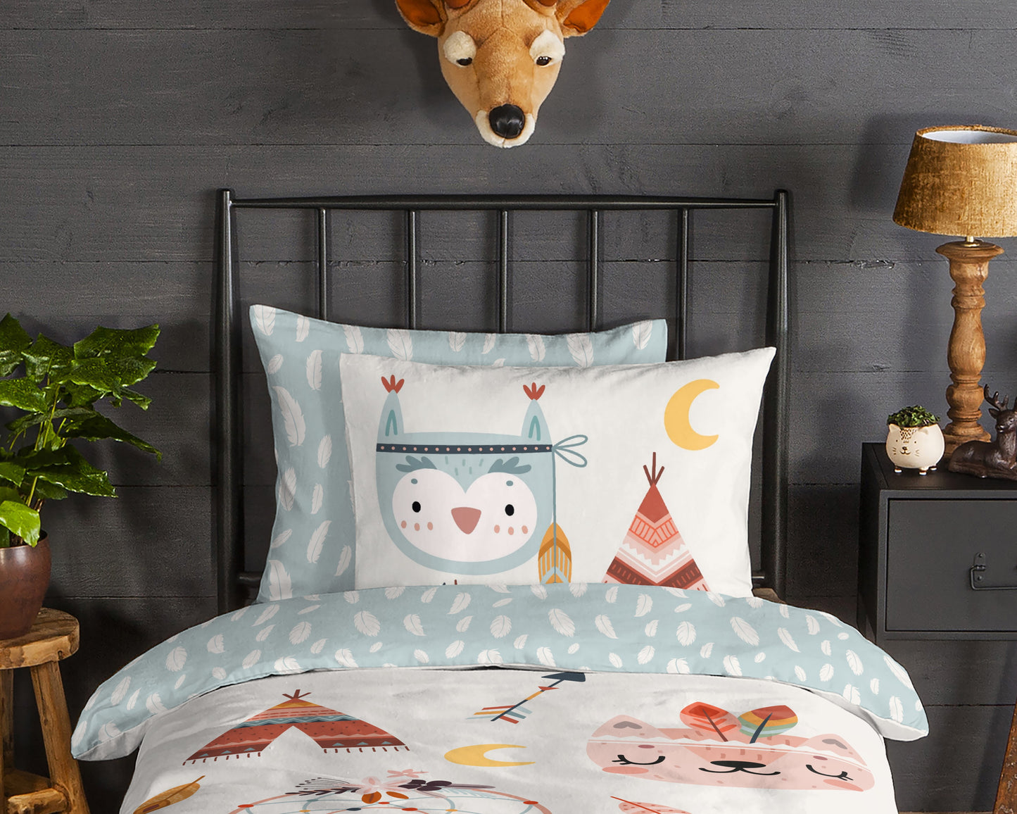 Kinderdekbedovertrek Good Morning Flanel Dreamy - 1 persoons 140Ã—200/220 cm