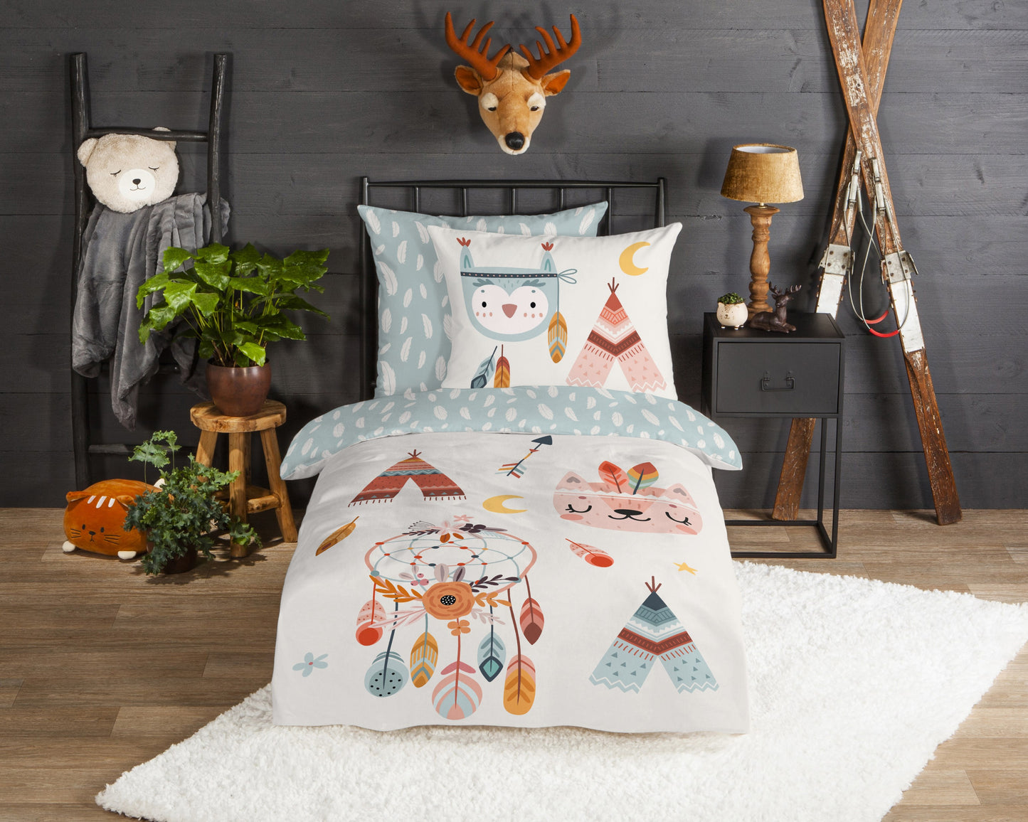 Kinderdekbedovertrek Good Morning Flanel Dreamy - Duitsland 135x200 + 1* 80x80 cm