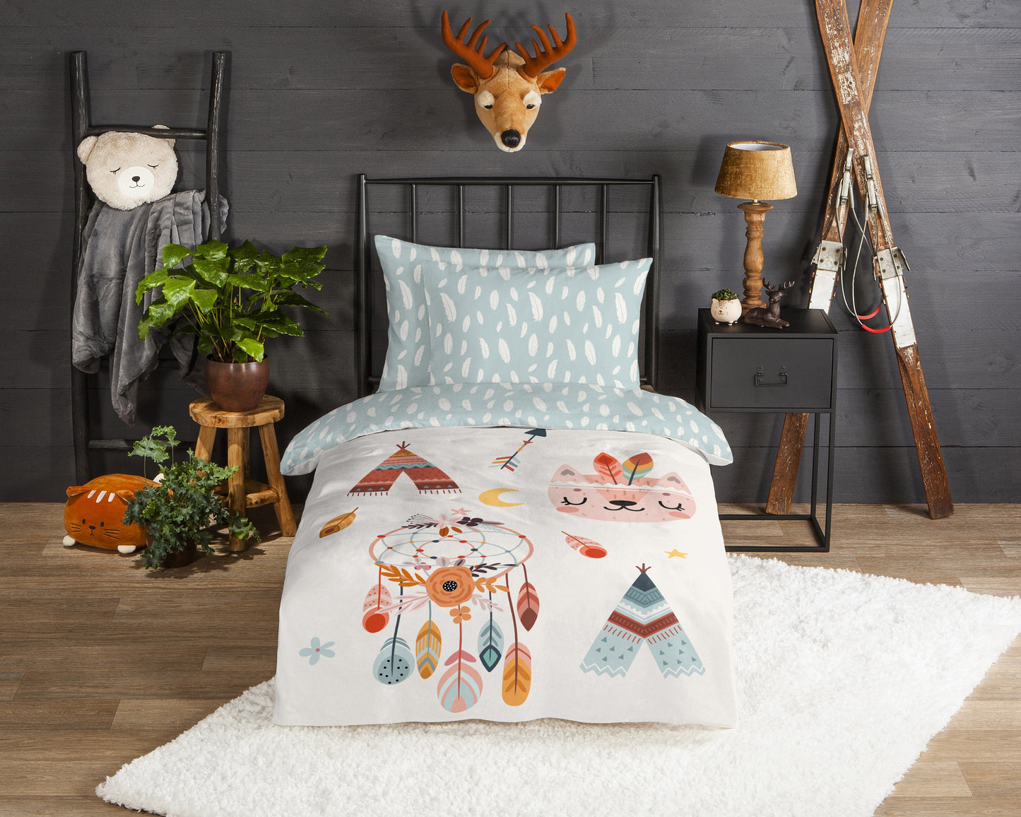Kinderdekbedovertrek Good Morning Flanel Dreamy - Oostenrijk 140x200 + 1* 70x90 cm