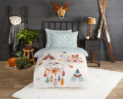Kinderdekbedovertrek Good Morning Flanel Dreamy - Oostenrijk 140x200 + 1* 70x90 cm