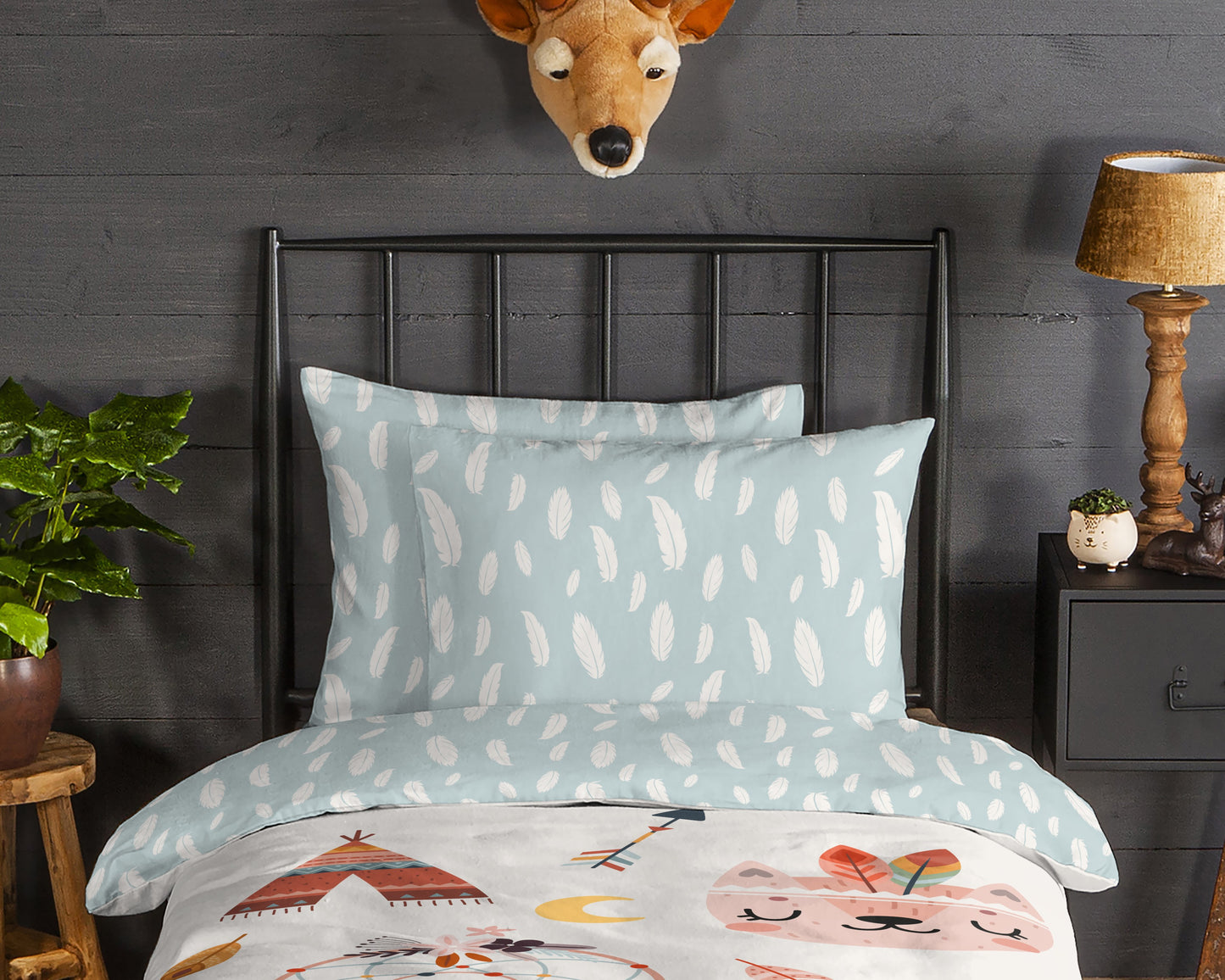 Kinderdekbedovertrek Good Morning Flanel Dreamy - Oostenrijk 140x200 + 1* 70x90 cm