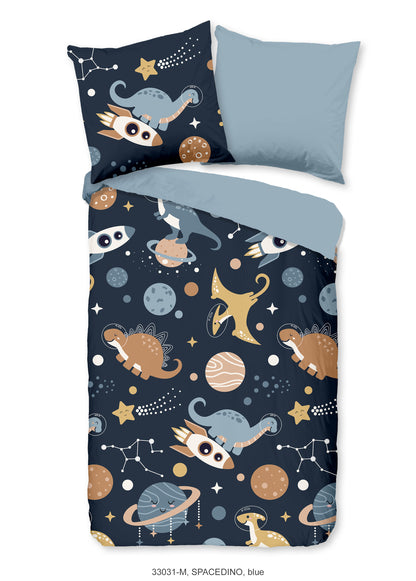 Kinderdekbedovertrek Pure microvezel Spacedino - Duitsland 135x200 + 1* 80x80 cm