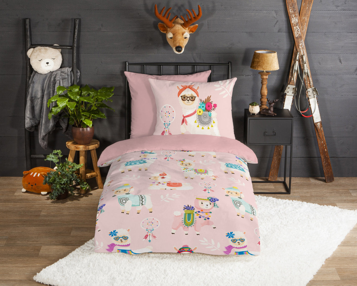 Kinderdekbedovertrek Good Morning Flanel Ladida - Duitsland 135x200 + 1* 80x80 cm