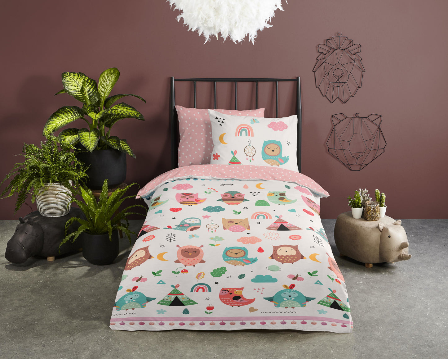 Kinderdekbedovertrek Good Morning Wise - 1 persoons 140Ã—200/220 cm