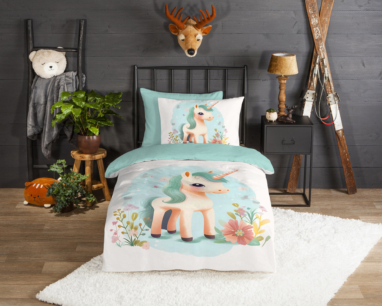 Kinderdekbedovertrek Good Morning Flanel One - 1 persoons 140Ã—200/220 cm