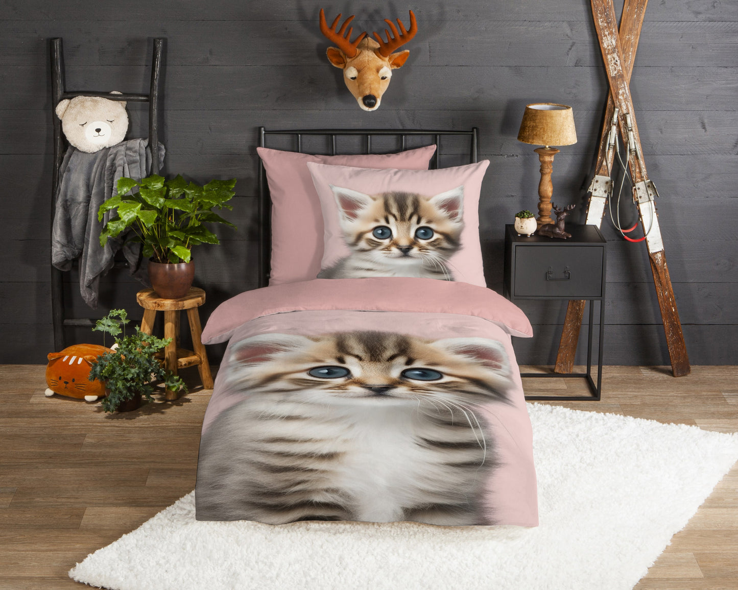 Kinderdekbedovertrek Good Morning Flanel Meow - Duitsland 135x200 + 1* 80x80 cm