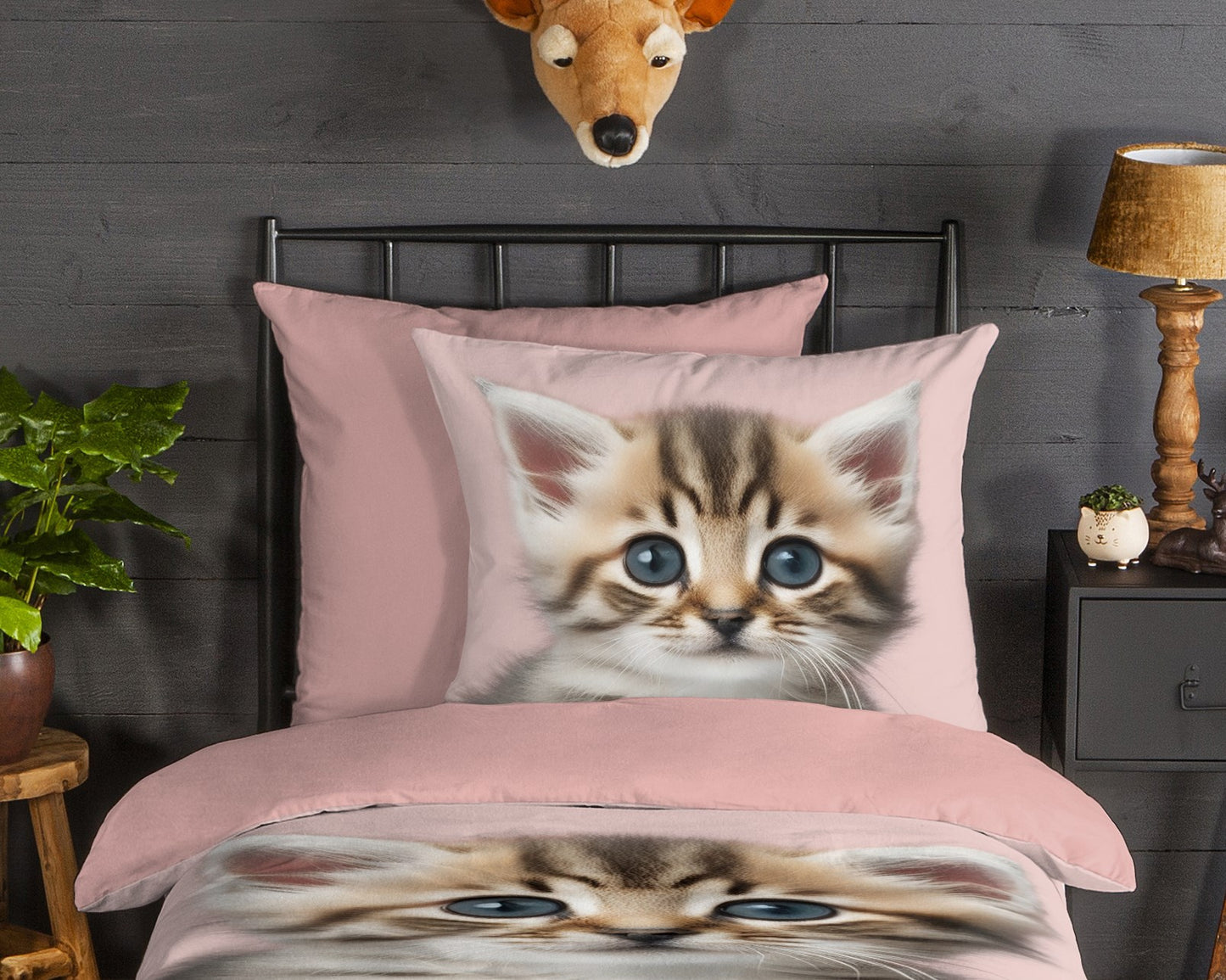 Kinderdekbedovertrek Good Morning Flanel Meow - Duitsland 135x200 + 1* 80x80 cm