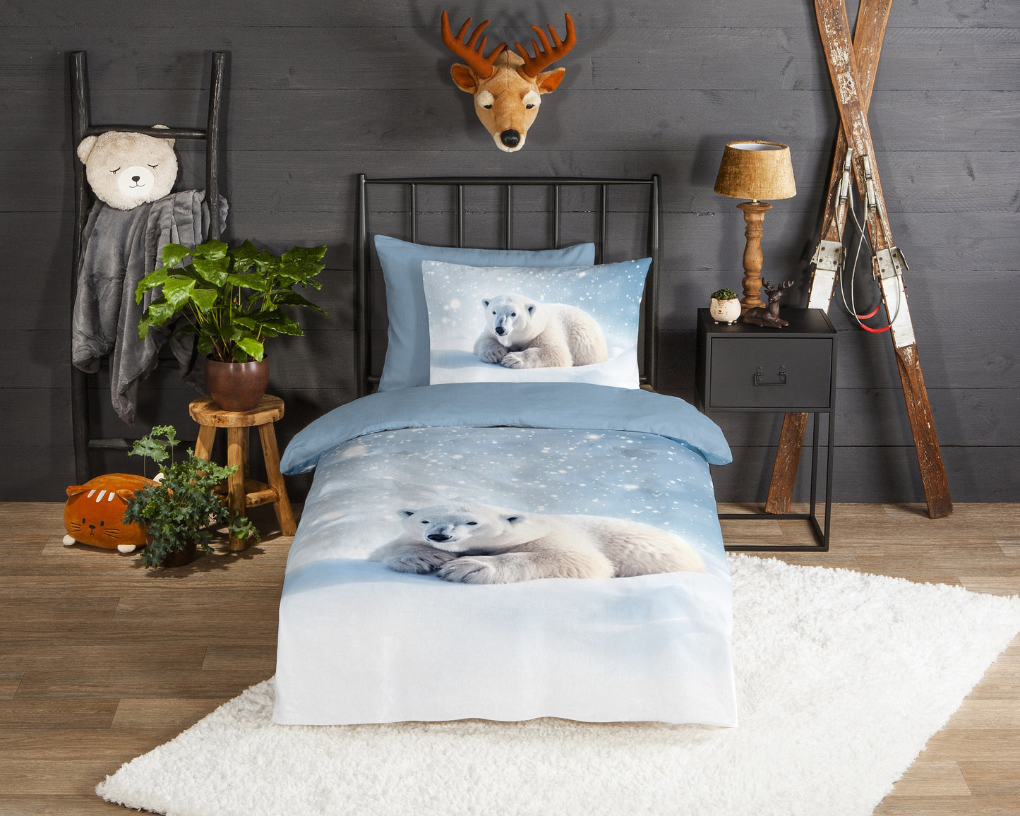 Kinderdekbedovertrek Good Morning Flanel Esben - 1 persoons 140Ã—200/220 cm