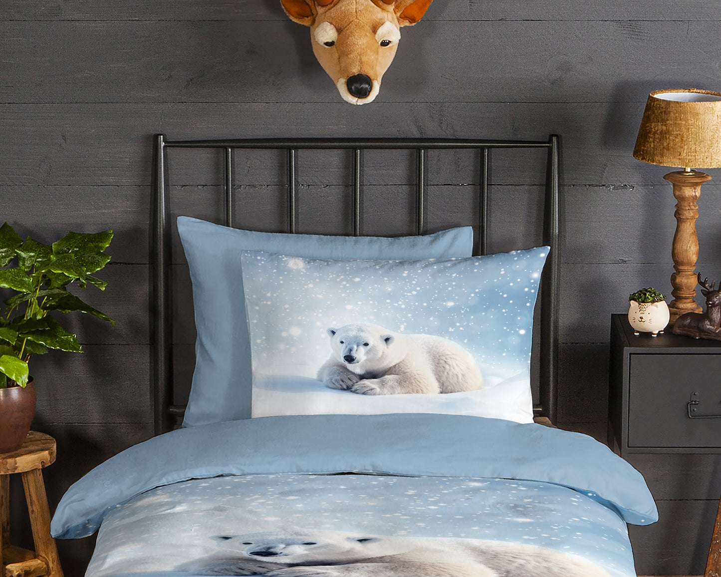 Kinderdekbedovertrek Good Morning Flanel Esben - 1 persoons 140Ã—200/220 cm