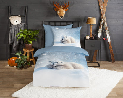Kinderdekbedovertrek Good Morning Flanel Esben - Duitsland 135x200 + 1* 80x80 cm