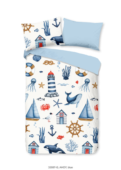 Kinderdekbedovertrek Good Morning Ahoy - 1 persoons 140Ã—200/220 cm