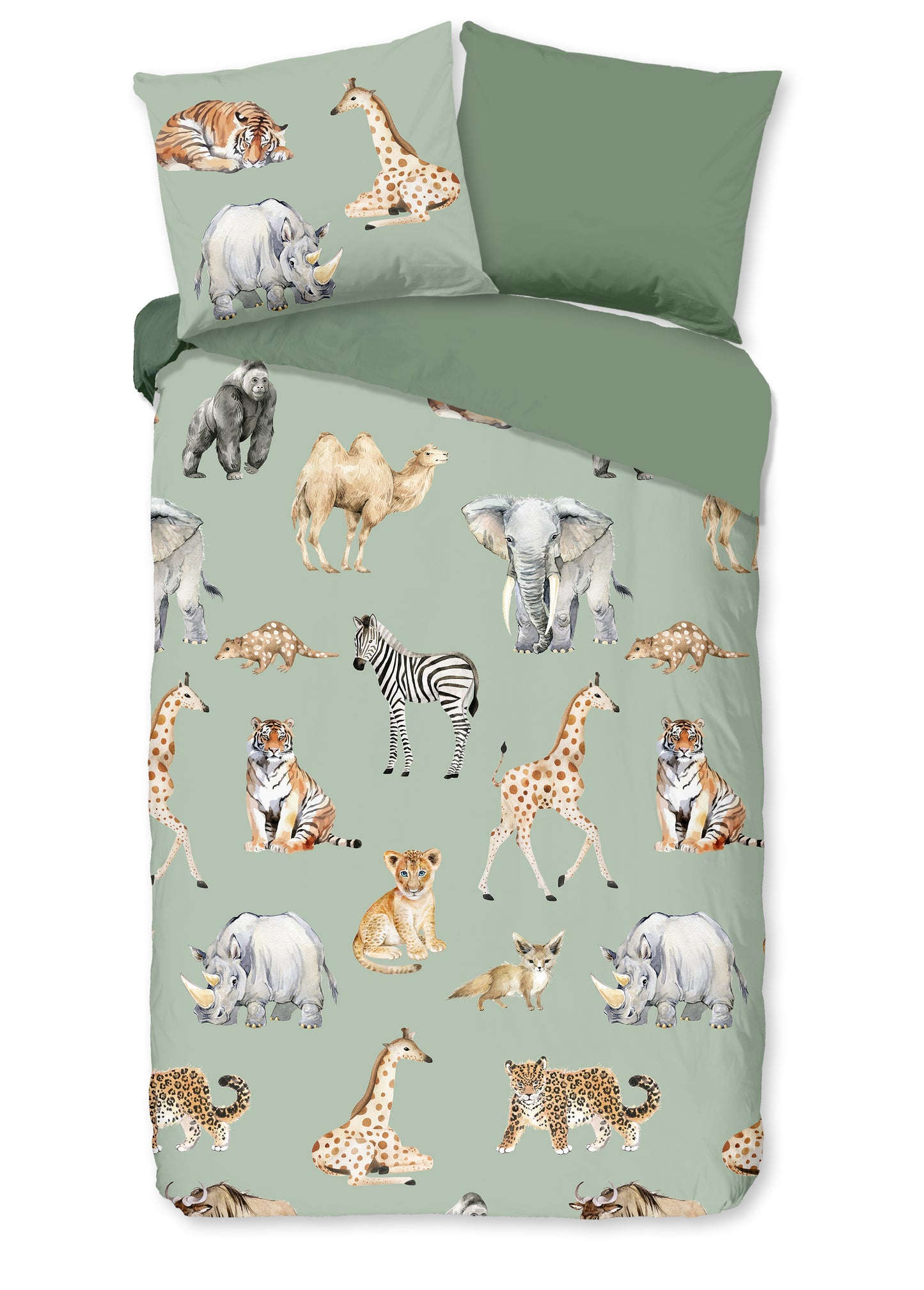 Kinderdekbedovertrek Pure microvezel Safari - 1 persoons 140Ã—200/220 cm