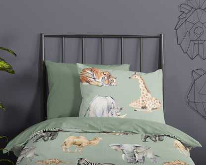 Kinderdekbedovertrek Pure microvezel Safari - 1 persoons 140Ã—200/220 cm