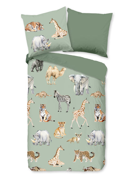 Kinderdekbedovertrek Pure microvezel Safari - Duitsland 135x200 + 1* 80x80 cm
