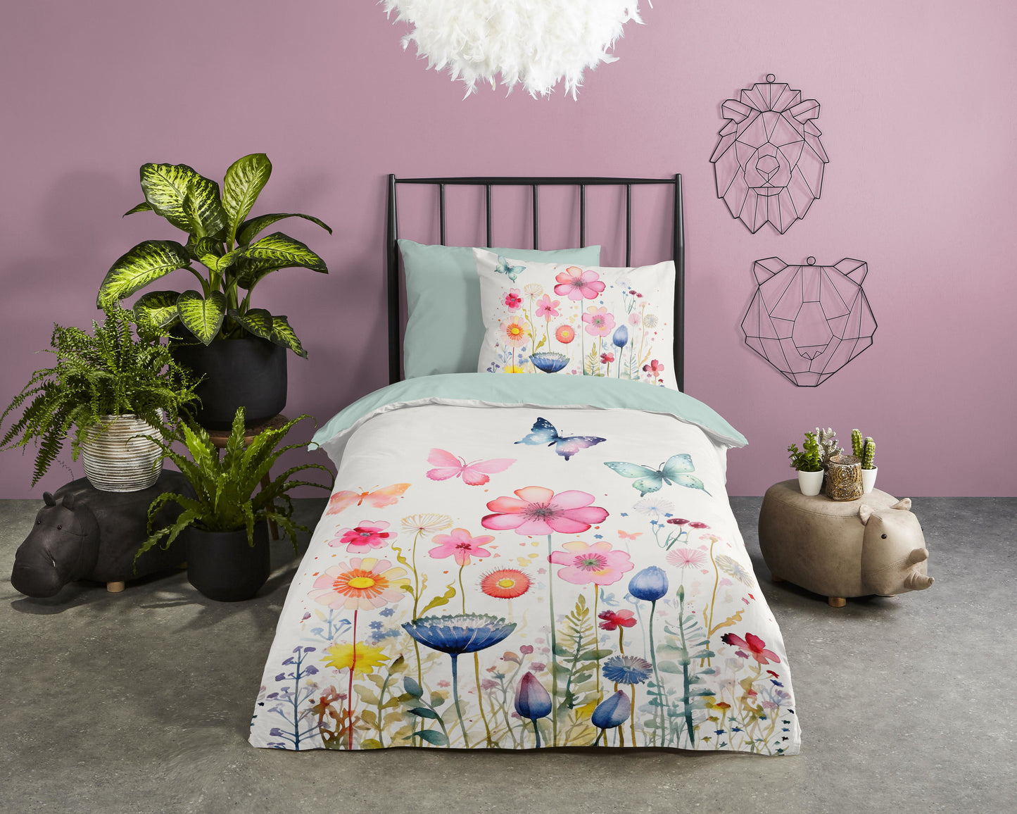 Kinderdekbedovertrek Pure microvezel Kiki - 1 persoons 140Ã—200/220 cm