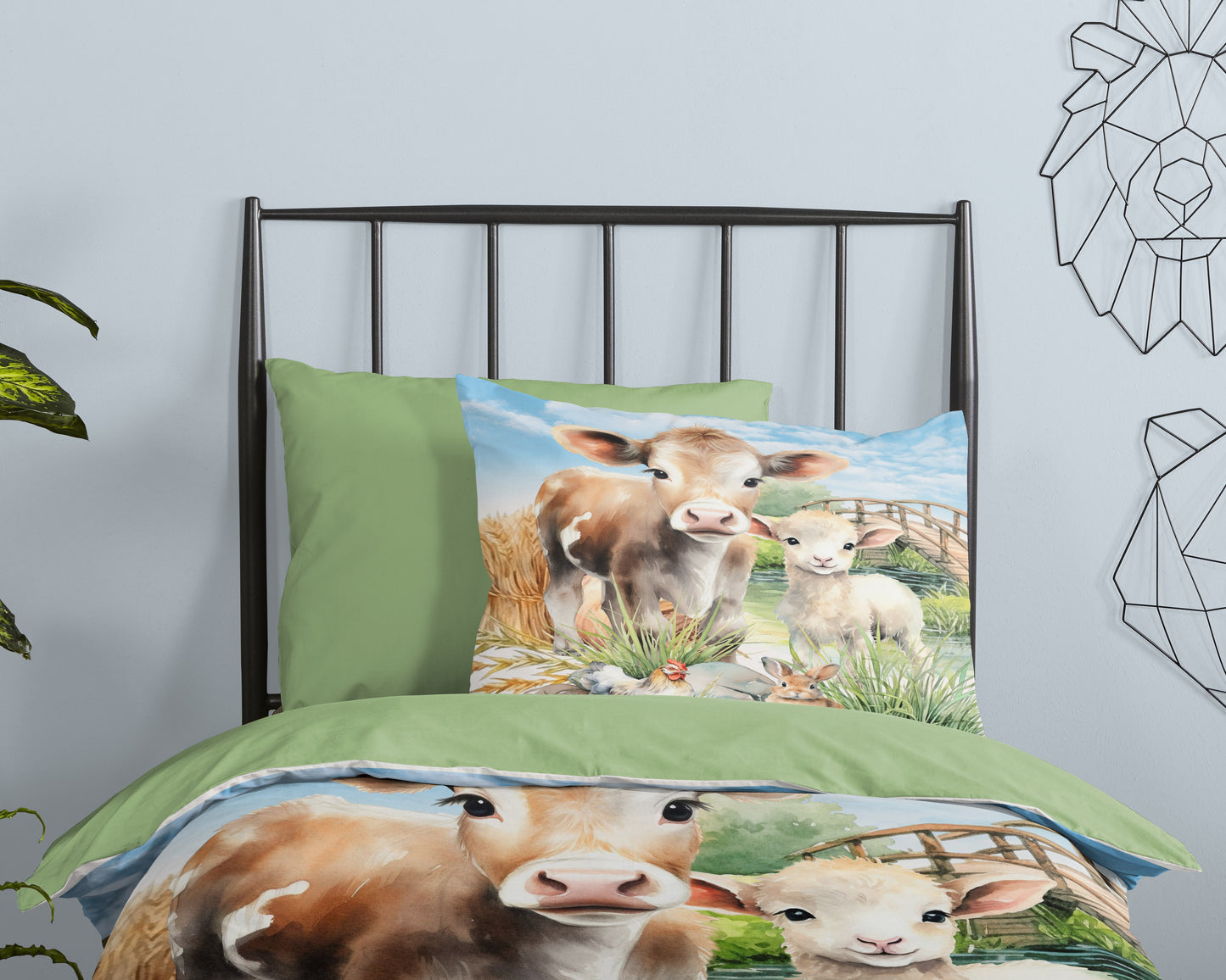 Kinderdekbedovertrek Pure microvezel Farm - 1 persoons 140Ã—200/220 cm