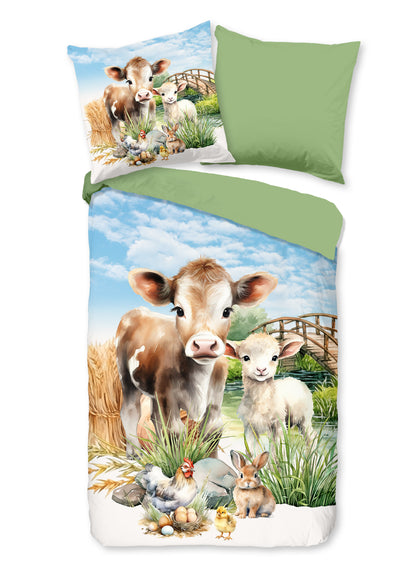 Kinderdekbedovertrek Pure microvezel Farm - Duitsland 135x200 + 1* 80x80 cm