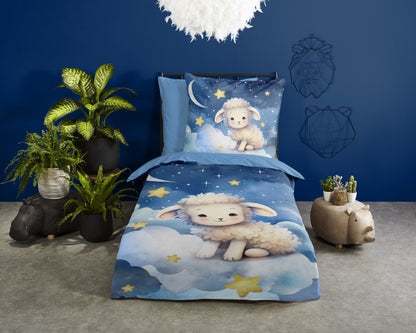 Kinderdekbedovertrek Pure microvezel Sheepy - Duitsland 135x200 + 1* 80x80 cm