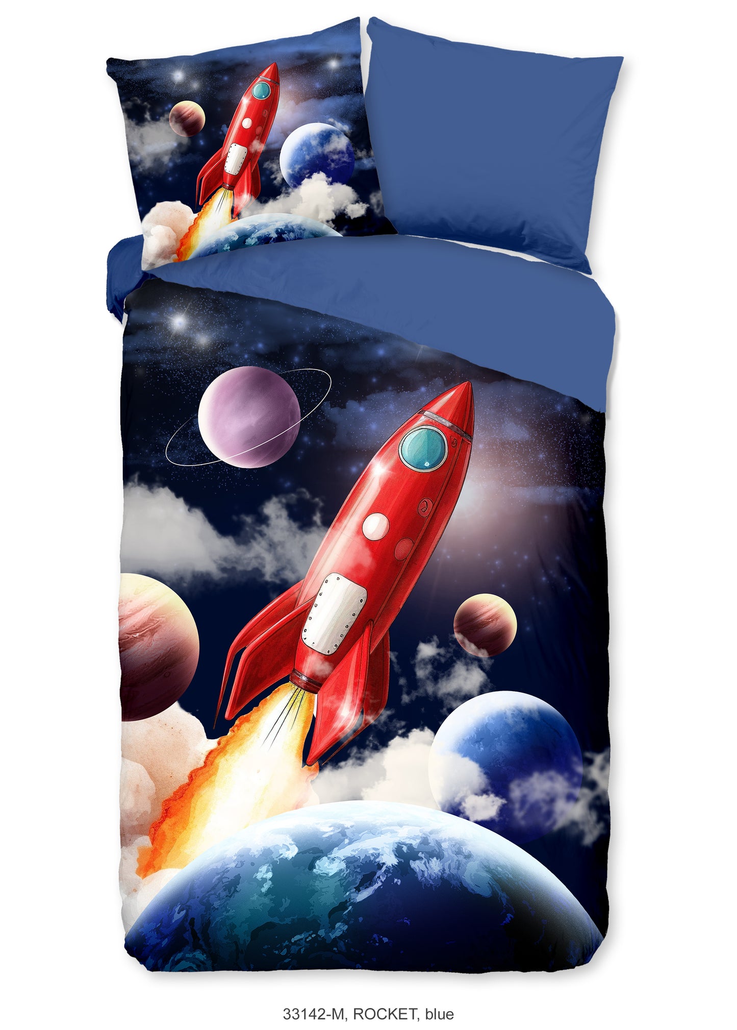 Kinderdekbedovertrek Pure microvezel Rocket - 1 persoons 140Ã—200/220 cm